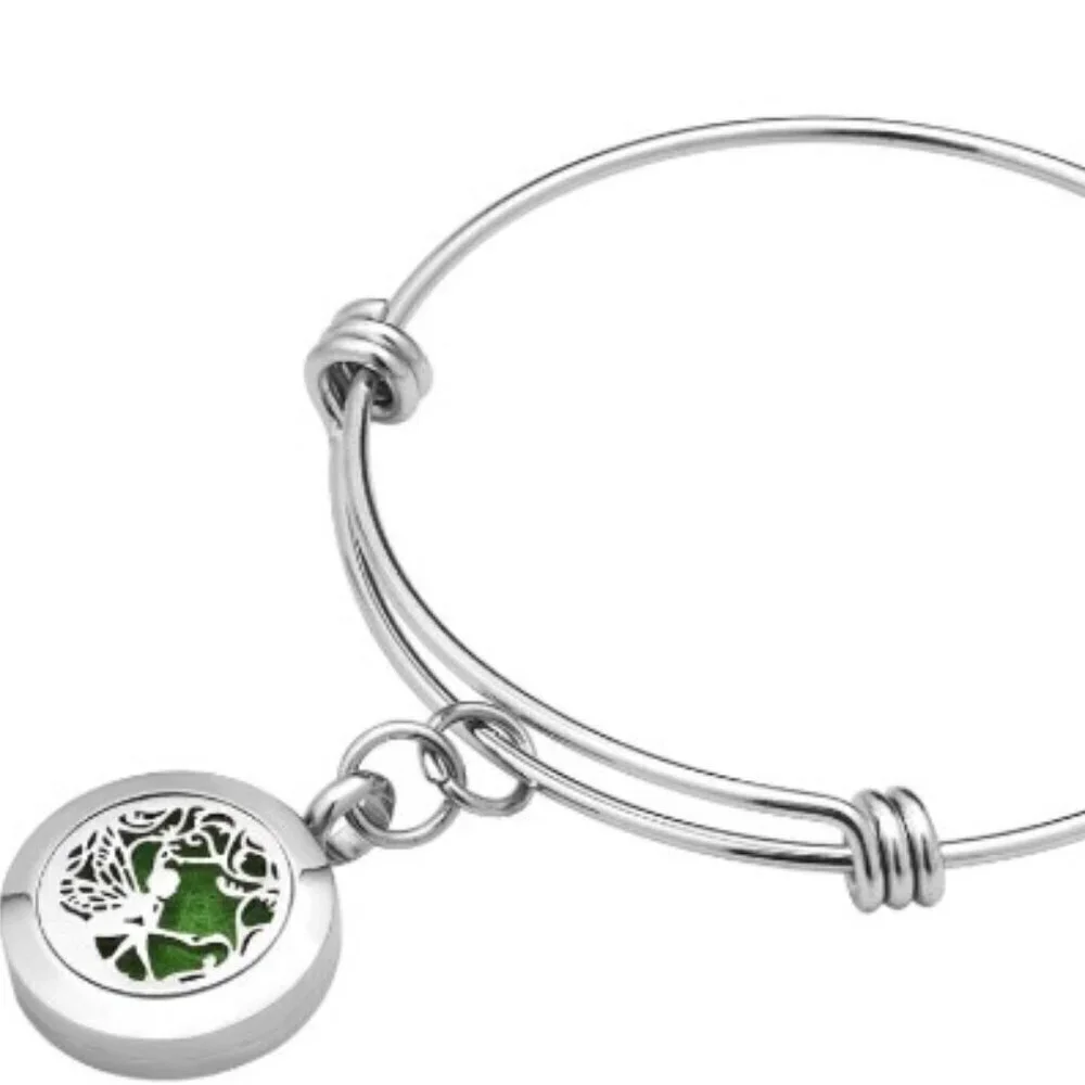 AROMATHERAPY FAIRY ESSENTIAL OIL DIFFUSER BANGLE BRACLET CHARM LOCKET